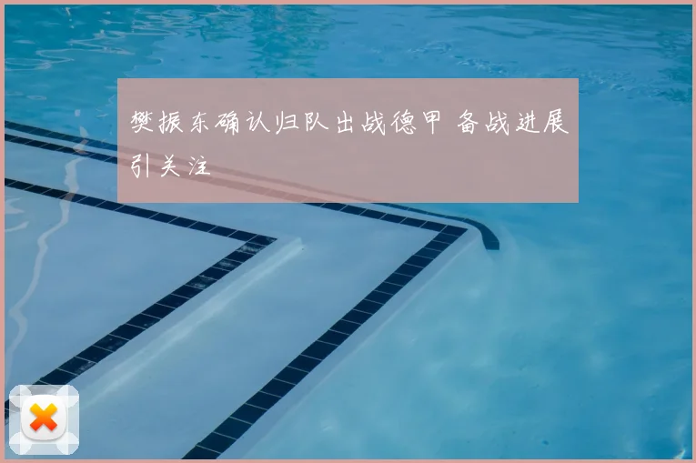 樊振东确认归队出战德甲 备战进展引关注